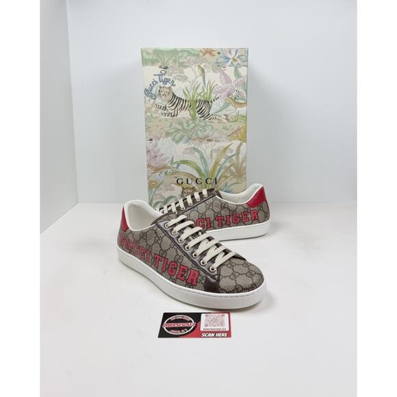 Size 8.5US - Gucci Ace GG Tiger Leather Sneakers🐅 New/Retail $850!